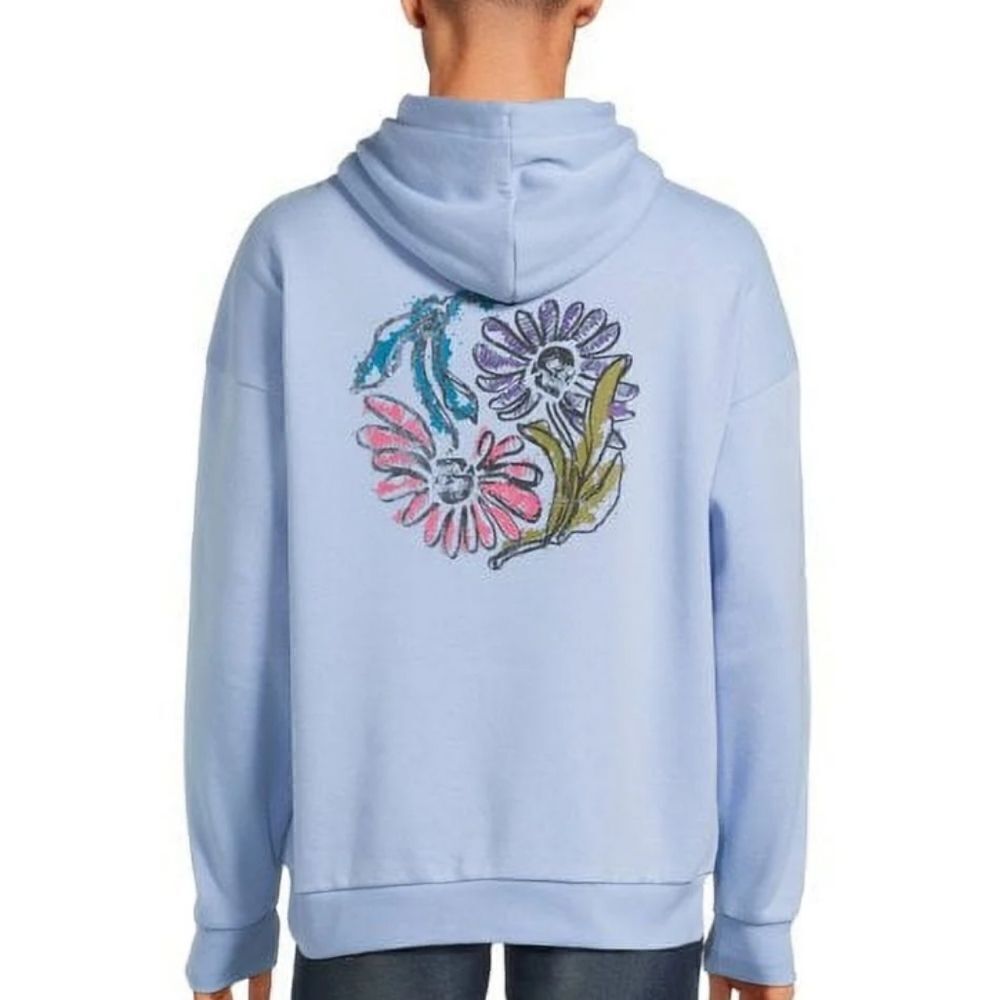 No Boundaries Blue Graphic Skull Hoodie Oversized XL NWT